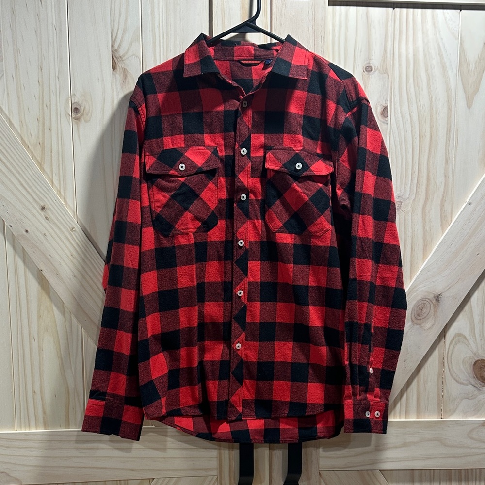 Red and Black Plaid Men's Shirt